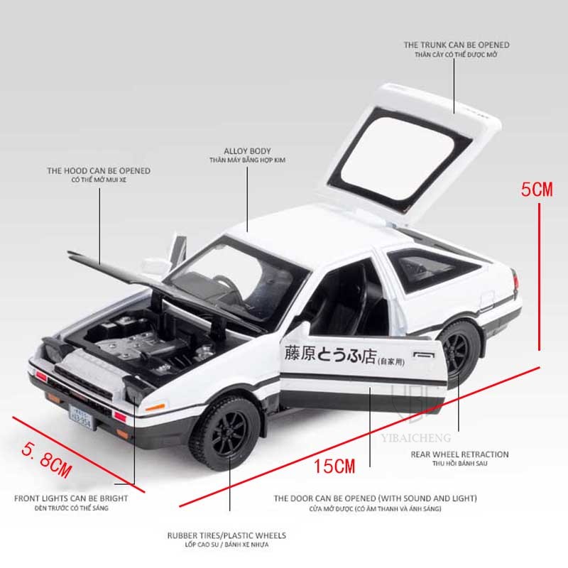 1/32 INITIAL D AE86 Alloy Car  - đánh giá và giá Model Kit Initial D