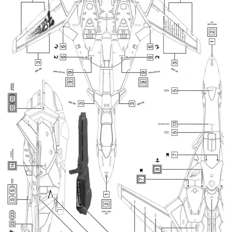 Sanhong Domain HG 1/100 VF-19  - đánh giá và giá Model Kit Water Decal