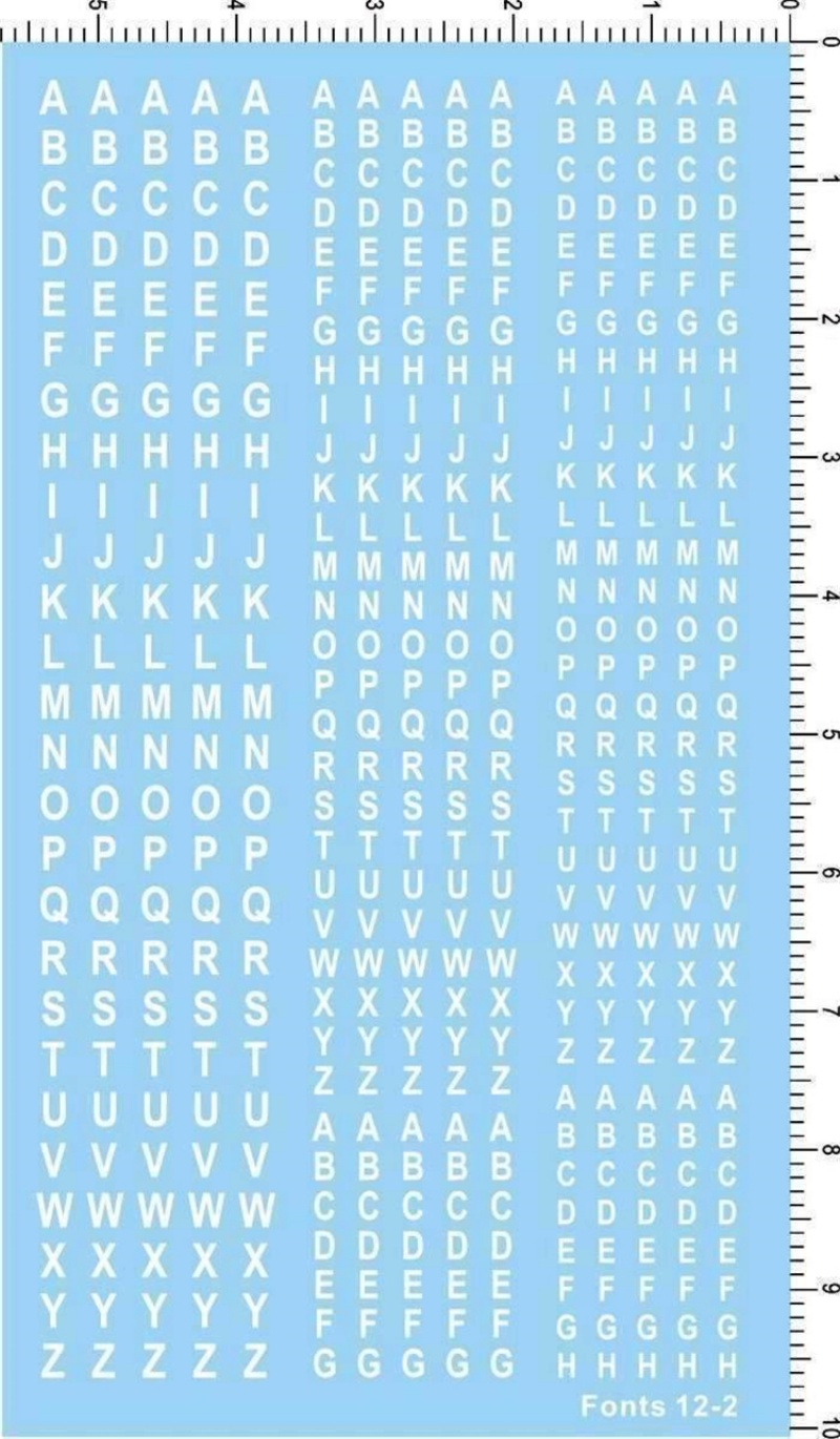 English Letter Alphabet Fonts  - đánh giá và giá Model Kit Water Decal